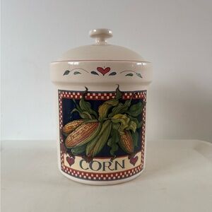 Vintage Susan Winget Garden Fresh "Corn" ceramic canister cookie jar with lid